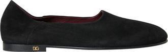 Dolce & Gabbana Zwarte Su&egrave;de Instappers Formele Schoenen