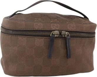 Gucci Pre-owned Handbags, female, Brown, Size: ONE SIZE Pre-owned Vintage Canvas Handbag
