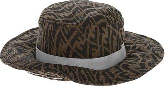 Fendi Brown Signature Logo Bucket Hat