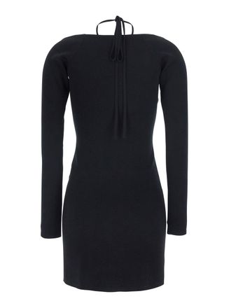 Elisabetta Franchi Long-Sleeve Knit Mini Dress - Black