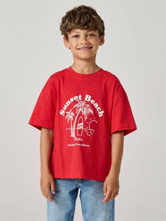 Vertbaudet T-shirt gar&ccedil;on imprim&eacute; rouge