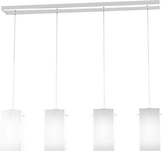 Top-Light Sospensione Contemp Crazy Decentratori Metallo Cromo Vetro Bianco 4 Luci E27