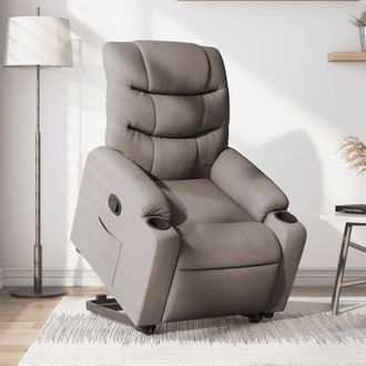 vidaXL Sill&oacute;n Reclinable Elevable Tela Gris Taupe Vidaxl