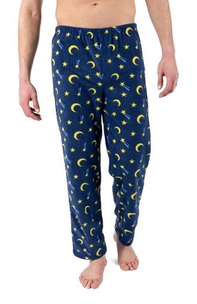 Leveret Mens Fleece Printed Holiday Pajama Pants in Moon at Nordstrom, Size Xx-Large