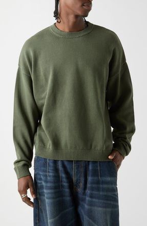 Guess Go Crewneck Jacquard Sweater in Green at Nordstrom, Size X-Large
