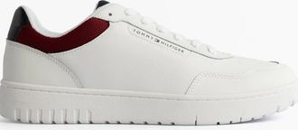 Tommy Hilfiger Mens Tommy Hilfiger TH BASKET CORE LTH Mens Court Trainers Trainers Rwb - White - Size: 10.5