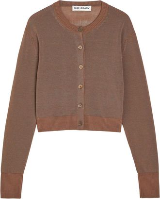 Our Legacy Micro Cotton-blend Cardigan - Brown - 42 (UK14 / L)