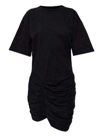 Balmain ruched-detail T-shirt dress - women - Cotton - M - Black
