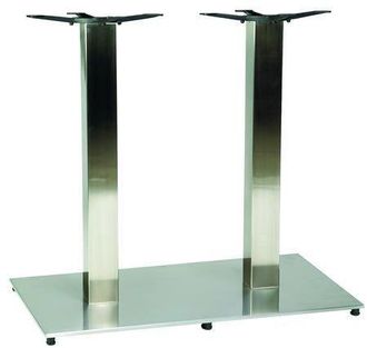 Netfurniture Zuton Twin Rectangular Stainless Steel Table Base in Silver