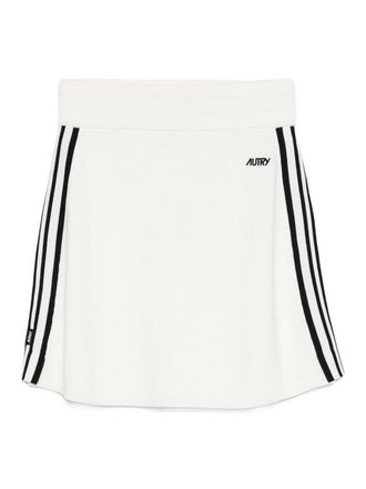 Autry Mini Skirt In White With Striped Details