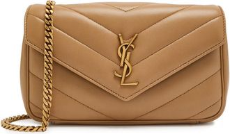 Saint Laurent Loulou Small Quilted Leather Shoulder bag - Tan - One Size