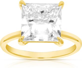 Vir Jewels 5 cttw Princess Lab Grown Diamond Engagement Solitaire Ring in 14K Yellow Gold For Women