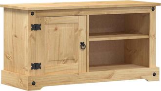 vidaXL Vidaxl - Mueble De Tv Corona Madera Maciza De Pino 100x40x52 Cm