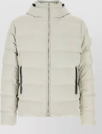 Fay stretch nylon blend hooded quilted down jacket