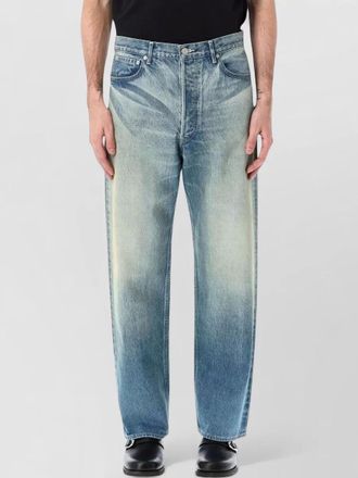 Auralee denim wide leg trousers belt loops