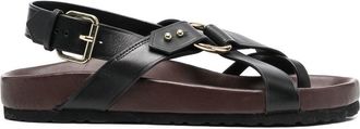 SOEUR Mexico leather sandals - women - Rubber - 36 - Black