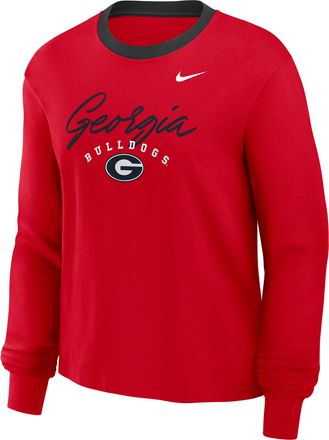 Nike Georgia Legacy Nike Womens College Long-Sleeve T-Shirt in Red | 03N2064YGBN-MGK