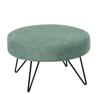 Koketto Home Puff redondo color menta con patas de metal negro