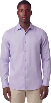 Lords of Harlech Linen Long Sleeve Shirt in Lavender at Nordstrom, Size Xx-Large