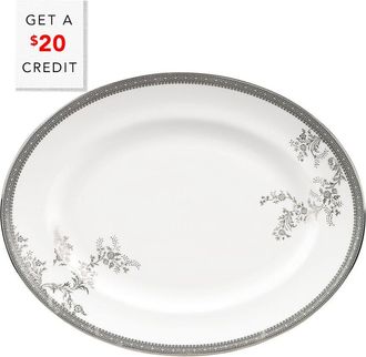 Wedgwood Vera Wang For Wedgwood Lace Oval Platter 13.75In With $20 Credit