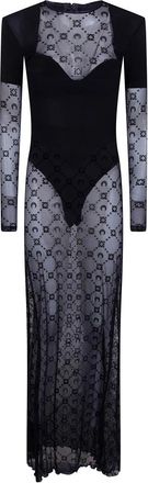 Marine Serre Dames, Jurken, Zwart, Maat: XS