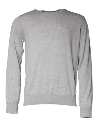 Dolce & Gabbana Mens Virgin Wool Crew Neck Sweater Gray