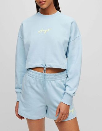 HUGO BOSS Womens Delive Sweatshirt - Blue - Size: 12