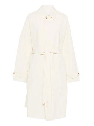 Calvin Klein Marisol belted coat - women - Cotton/Polyamide - 38 - White