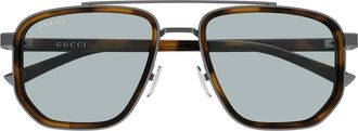 Gucci Sunglasses Gg2073 S 002 Ruthenium Brown/Blue Men
