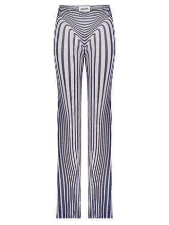 Jean Paul Gaultier elasticated morphing-stripes trousers - White