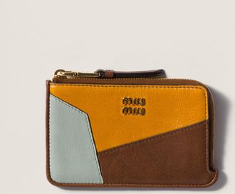 Miu Miu Leather patchwork pouch card holder