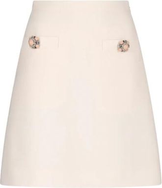 Valentino Garavani Crepe Couture Solid Rok - Dames - Korte rokken - Wit - S - Rokken