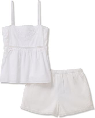 Petite Plume Luna Cotton Voile Short Pajamas in White at Nordstrom, Size X-Small