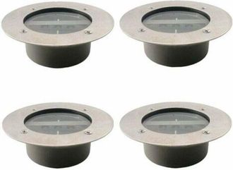 Elle focos Solares Led De 3 Luces Para C&eacute;sped Y Jard&iacute;n, Resistentes Al Agua (ip65), Luz Blanca Fr&iacute;a, Paquete De 4