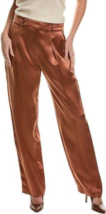 Brunello Cucinelli Copper Satin Wide-Leg Trousers, Brand Size 44 (US Size 10)