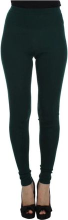 Dolce & Gabbana Groene Cashmere Hoge Taille Tights Broek - Dames - Leggings - Groen - S - Broeken