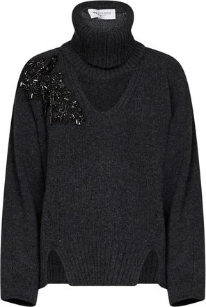 Ermanno Scervino Trui met col - Dames - Coltruien - Grijs - XS - Truien & Vesten