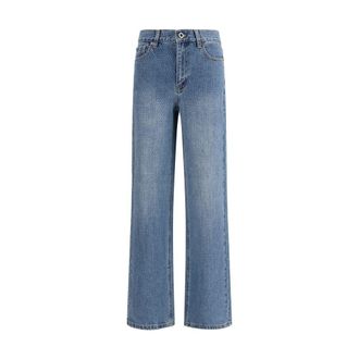 Self Portrait Cotton Straight-Leg Womens Jeans