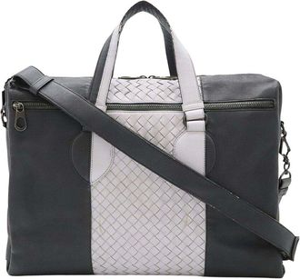 Bottega Veneta Grey Intrecciato Leather 2Way Briefcase (Authentic Pre-Loved)
