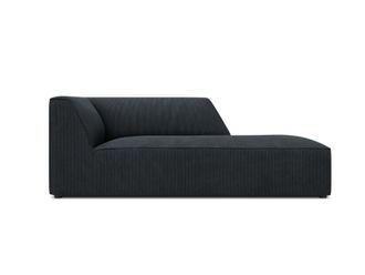 MICADONI Chaise longue de angulo derecho de pana negro