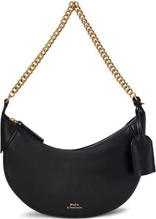 Polo Ralph Lauren Borsa a spalla a mezzaluna in pelle - - Bags - Donna - Nero - ONE SIZE