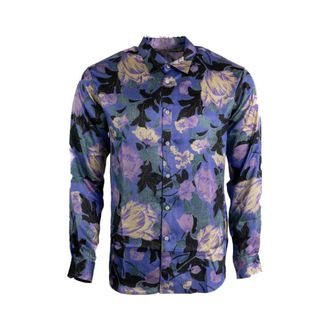 ERL Floral Corduroy Shirt - Heren - Casual Overhemden - Paars - M - Katoen - Overhemden