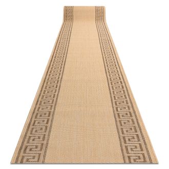 RugsX Rugsx - Alfombra De Pasillo Sizal Floorlux Modelo 20014 Color Ma&iacute;z/color Caf&eacute; 120 Cm Beige 120x1150 Cm