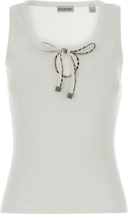 Burberry White Scoop Neck T-Shirt