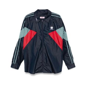 Martine Rose Jassen, Heren, Veelkleurig, L, Donkerblauw Geborduurd Logo Buitenkleding