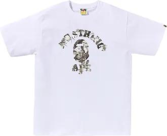 A Bathing Ape Tree Edge Camo College T-Shirt White 1L80-110-030-WHT