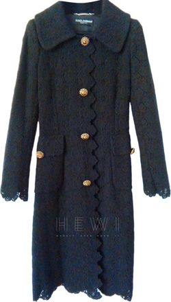 Dolce & Gabbana Wool Lace Longline Coat