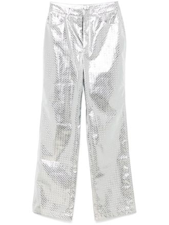 Rotate Pantaloni dritti intrecciati - Grigio