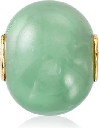 Ross-Simons 16mm Green Jade Bead Pendant in 14kt Yellow Gold
