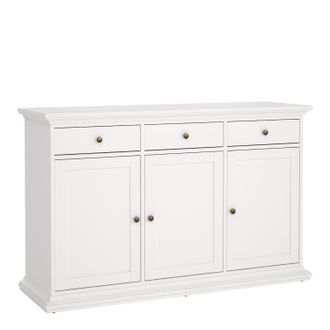 Furniture To Go Paris Sideboard with 3 doors & 3 drawers in White